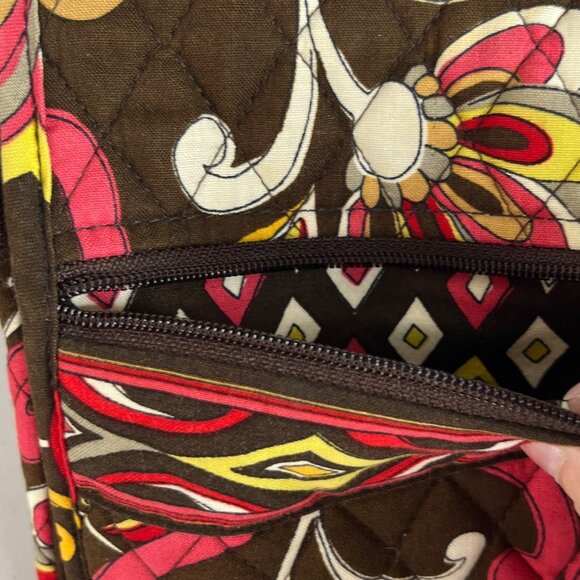 Vera Bradley Puccini Crossbody Bag Purse Brown Pink - Picture 6 of 9